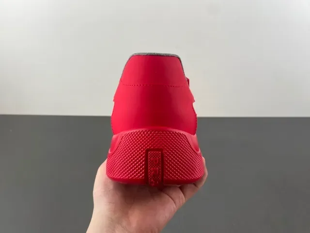 Red Gray Synthetic Upper Mesh Inserts Sneakers 4