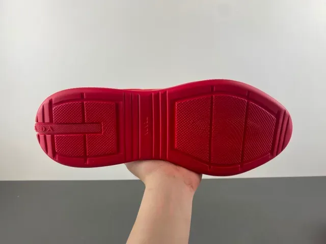 Red Gray Synthetic Upper Mesh Inserts Sneakers 9
