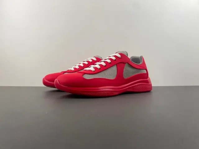 Red Gray Synthetic Upper Mesh Inserts Sneakers 10