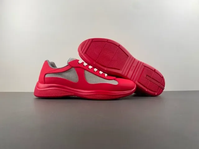 Red Gray Synthetic Upper Mesh Inserts Sneakers 12