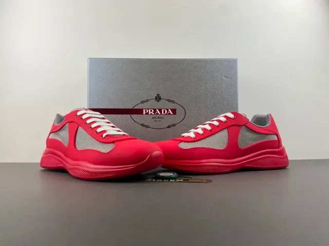 Red Gray Synthetic Upper Mesh Inserts Sneakers 13