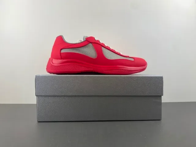 Red Gray Synthetic Upper Mesh Inserts Sneakers 15