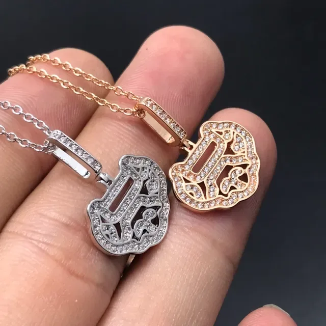 Rose Gold Openwork Pendant Necklace 2