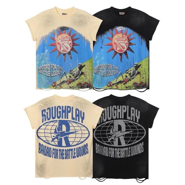 Camiseta gráfica desgastada ROUGHPLAY Tirita para las heridas de batalla 7