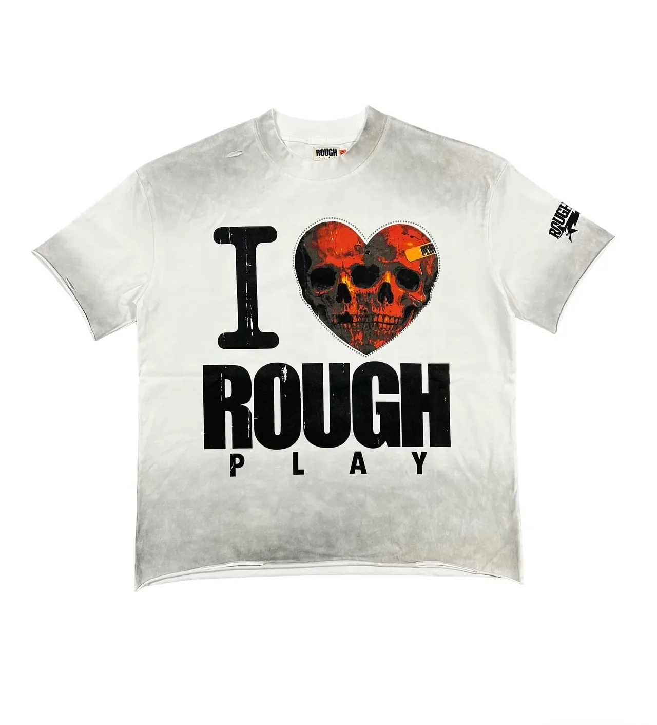 Roughplay I Heart Rough Play Skull Graphic Distressed T-Shirt 7