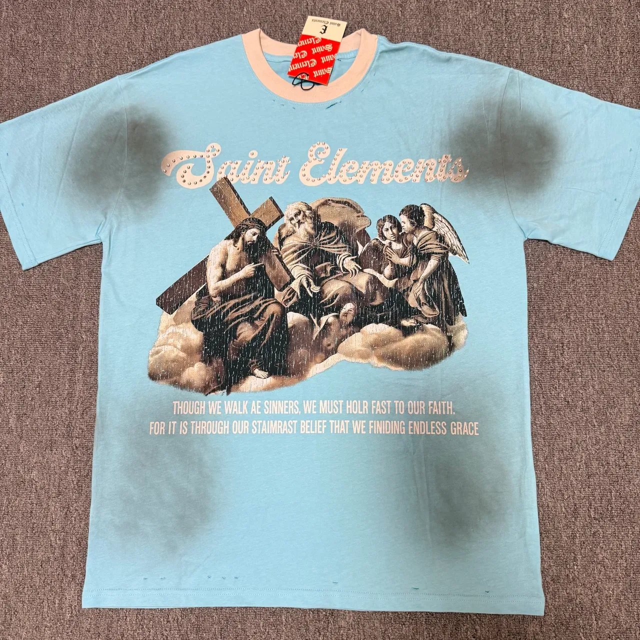 Saint Elements Graphic Ringer Collar T-Shirt 4
