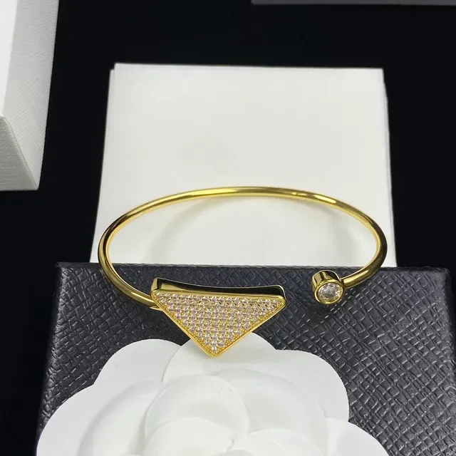 Silver and Gold Tone Pavé Triangle Open-Cuff Bracelets 4