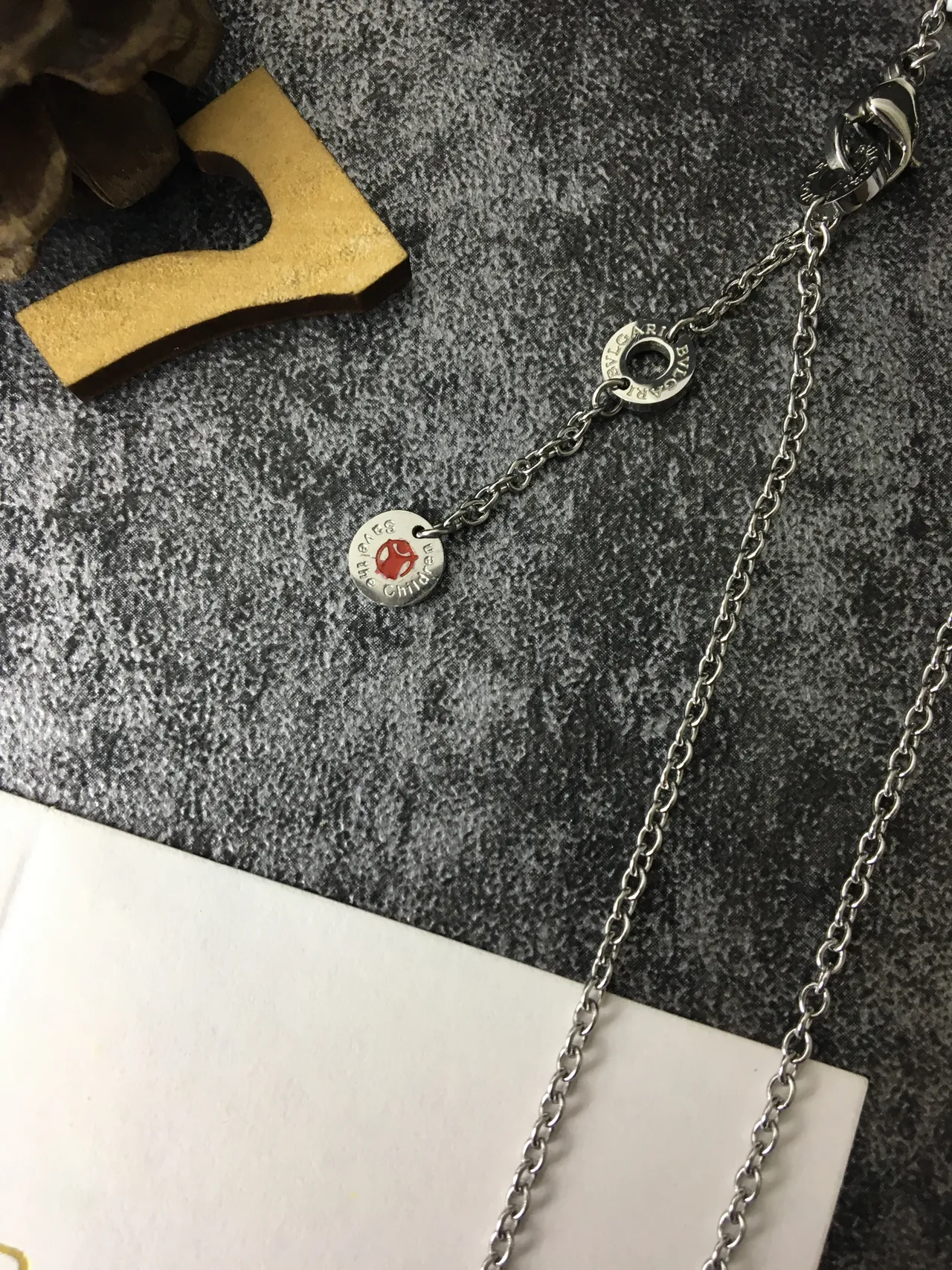 Silver and White Barrel Pendant Necklace 3