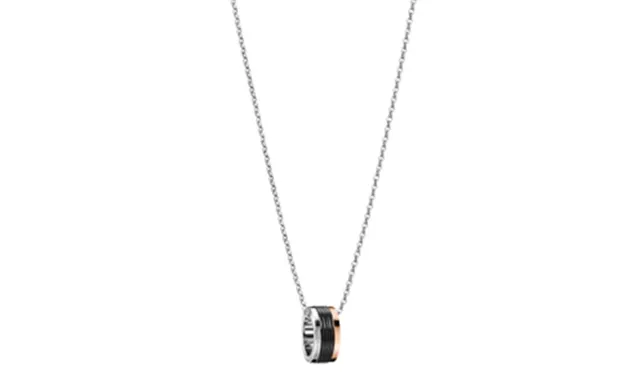Silver Gold Ring-Shaped Pendant Two-Tone Metal Necklace 2