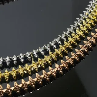 سوارة فضية ذهبية مدببة معدنية