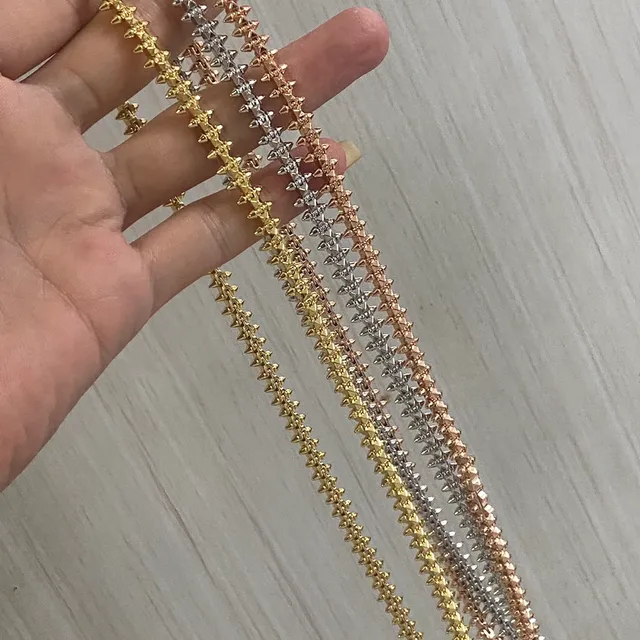 Silver Gold Spiked Metallic Bracelet 2
