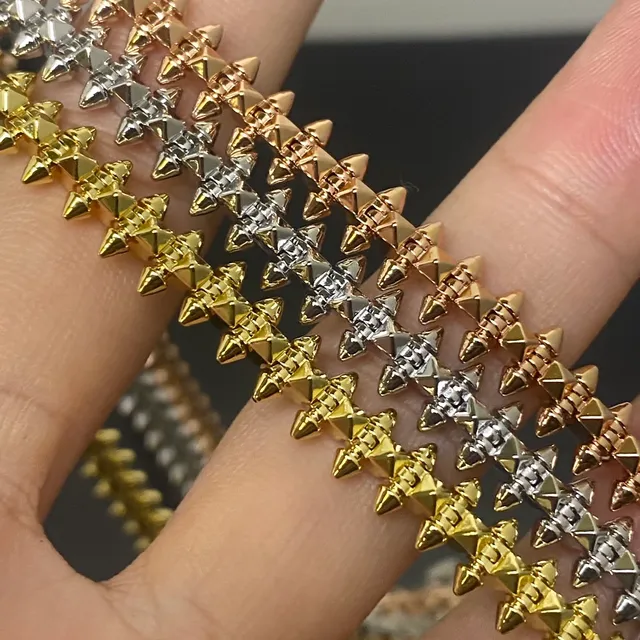 Silver Gold Spiked Metallic Bracelet 3
