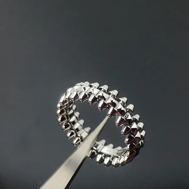 Silver Gold Spiked Stud Stackable Ring 4