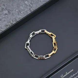 سوار سلاسل معدنية بلونين فضي وذهبي