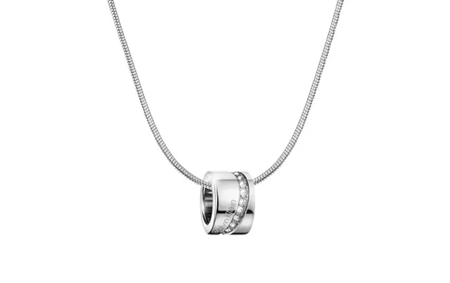 Silver Snake Chain Double-Ring Pendant Necklace 5