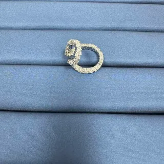 prata branca Pavé-Set Eternity-Style anel