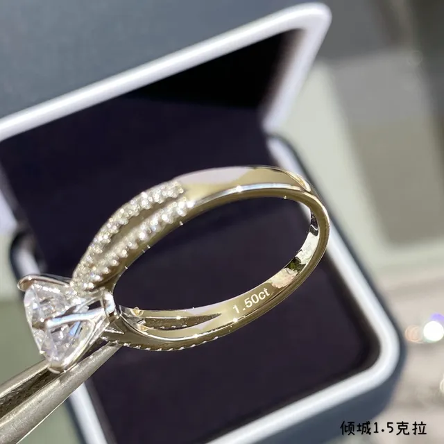Solitaire Split Shank Pavé Ring 2