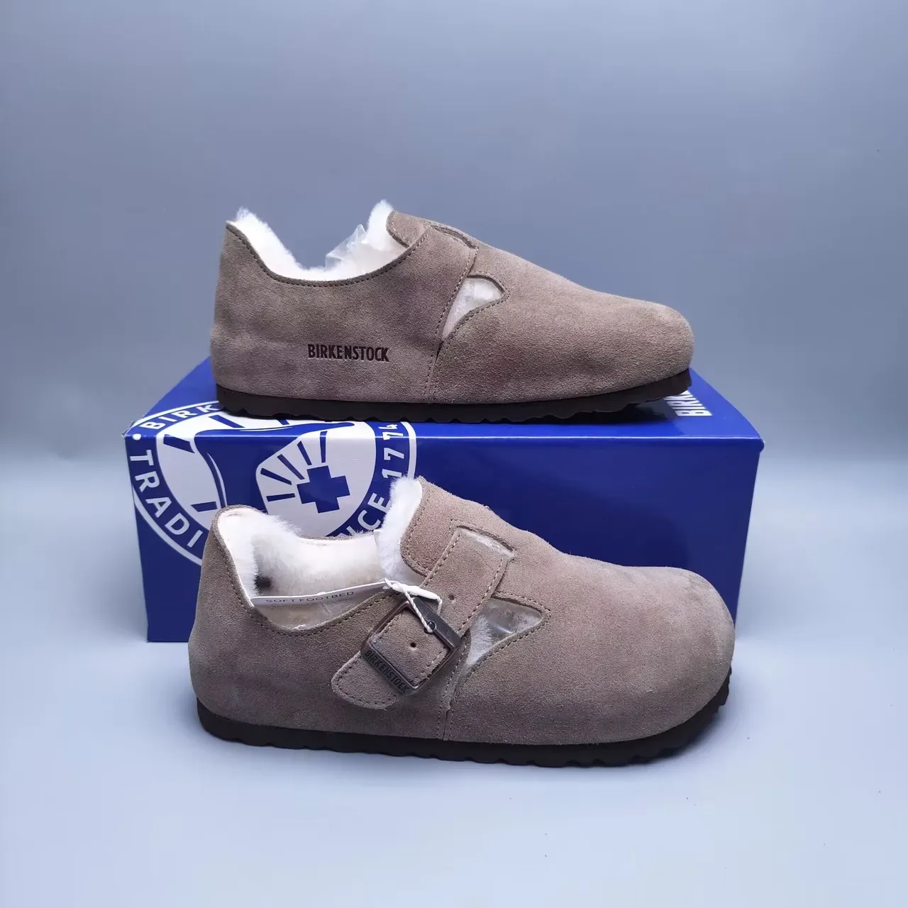 Sapatos Casuais de Camurça com Forro de Shearling, T-strap com Fivela, Slip-On 2