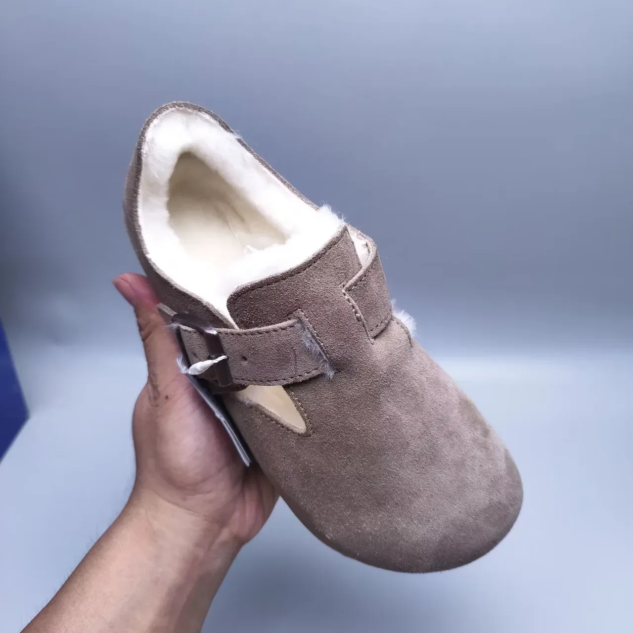 Sapatos Casuais de Camurça com Forro de Shearling, T-strap com Fivela, Slip-On 3