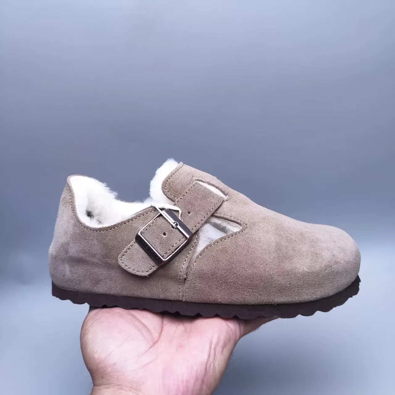 Sapatos Casuais de Camurça com Forro de Shearling, T-strap com Fivela, Slip-On 7