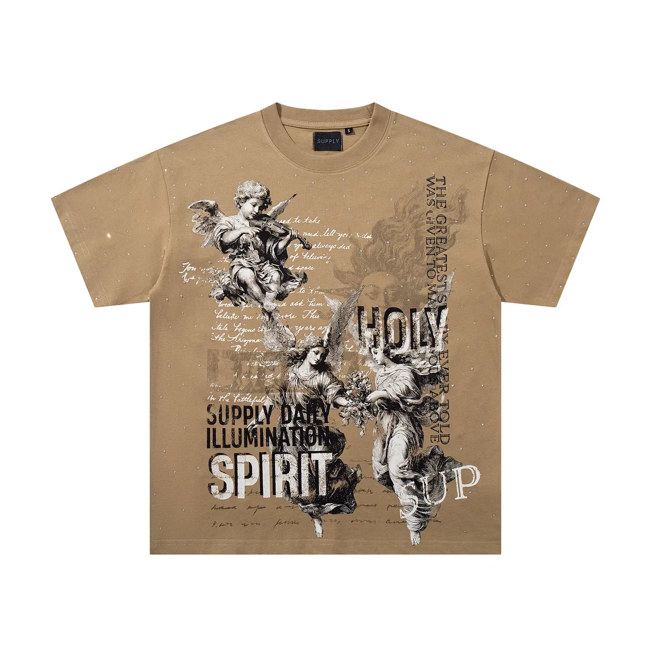 SUPPLY Graphic-Print Rhinestone-Embellished Oversized T-Shirt 3