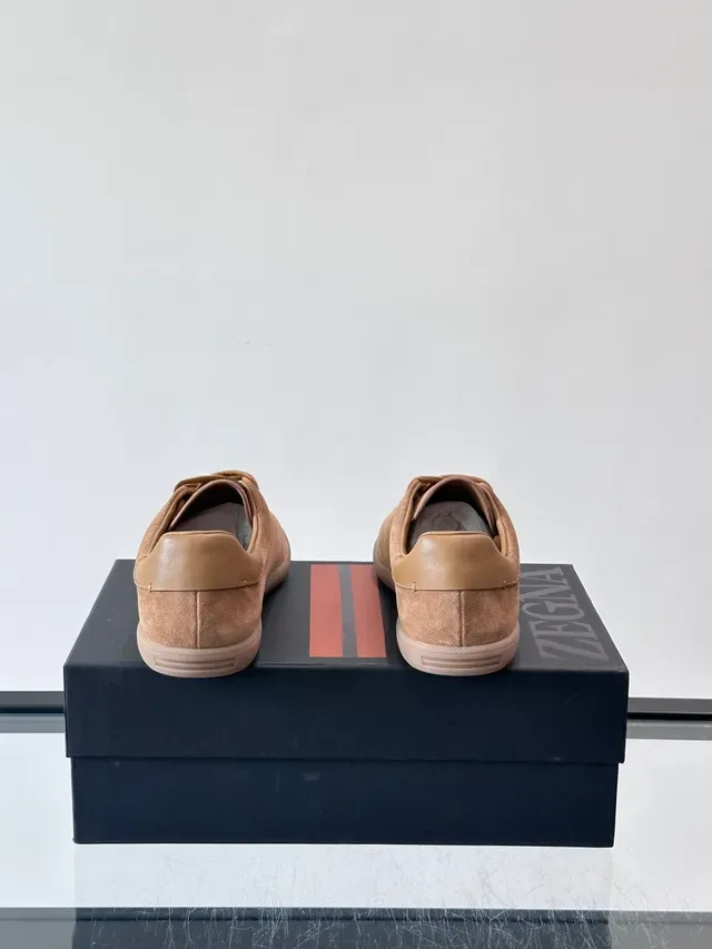Tan Suede Low-Top Lifestyle Sneakers 3