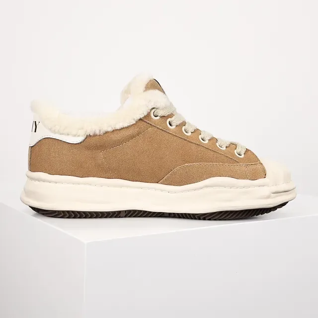 Tan Suede Shearling-Collar Lifestyle Sneaker 7