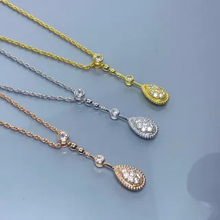 তিন রঙের আনসু আকৃতির পাভে পেন্ডেন্ট হার