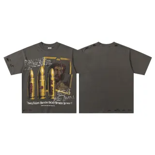 Camiseta Vale estampado gráfico desgastado gris carbón