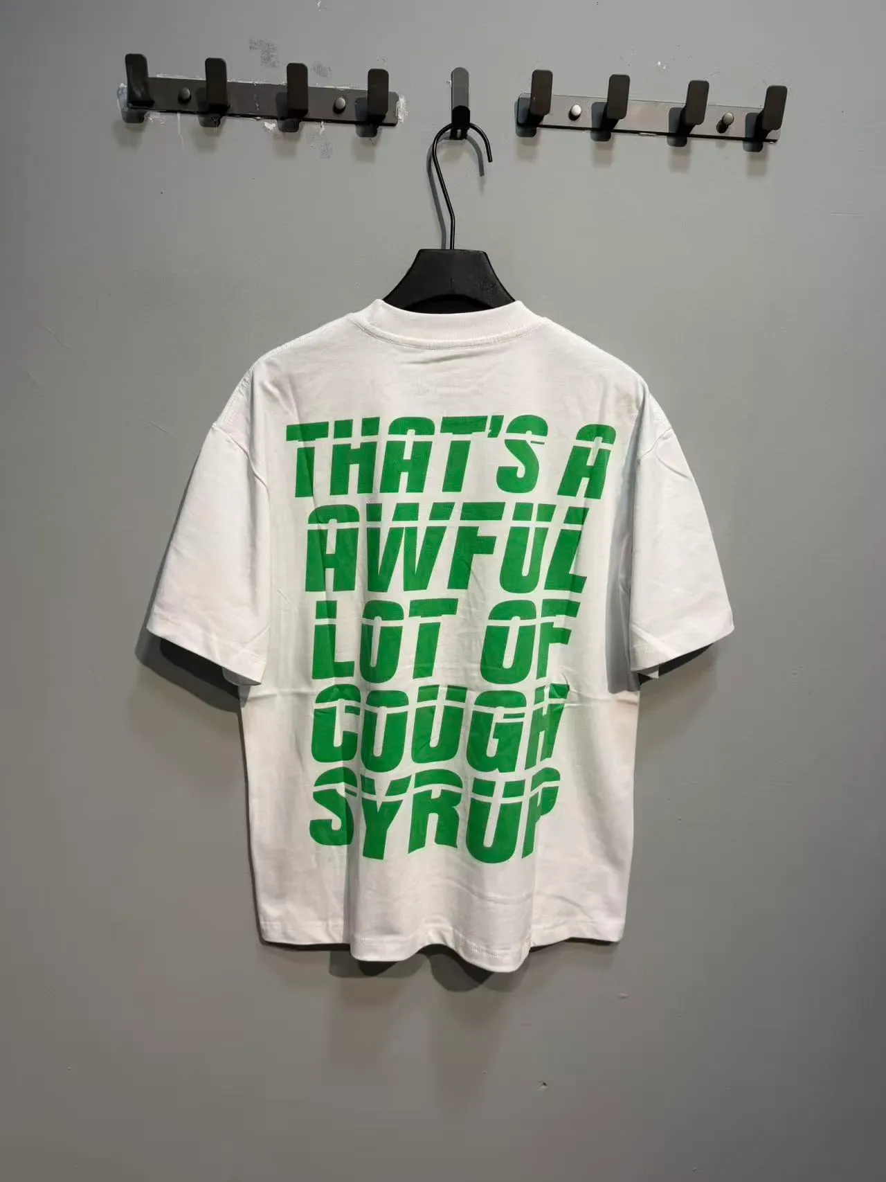 White and Green Graphic Print Oversized Double-Sided T-Shirt 2