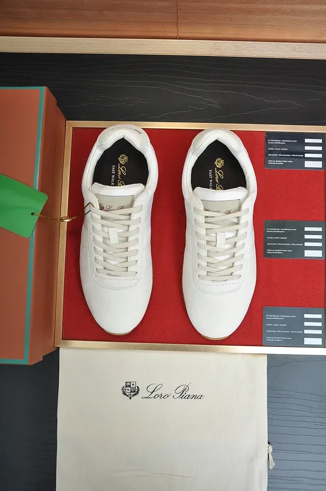 White Beige Suede Upper Gum Rubber Outsole Sneakers 5