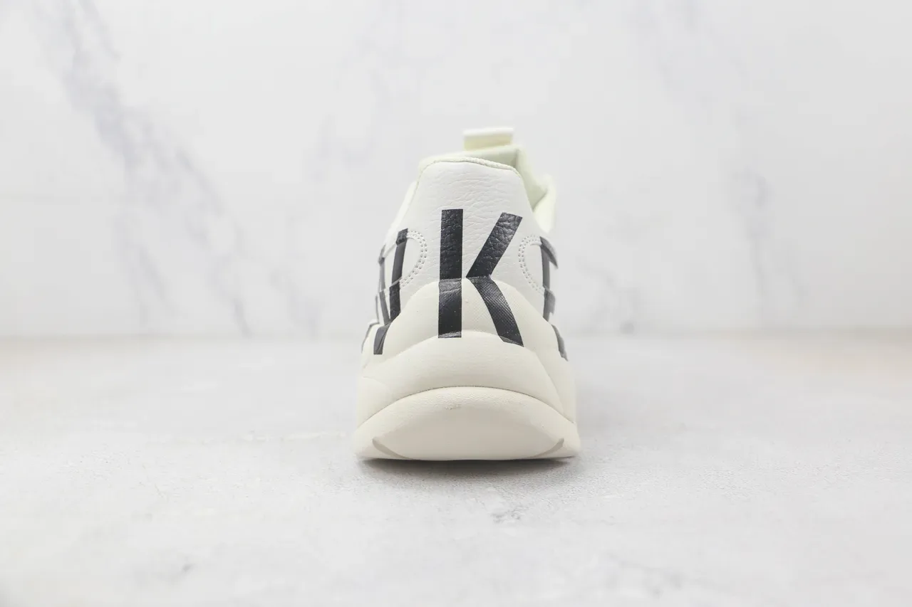 White Black Chunky Sole Oversized Side Lettering Sneakers 9