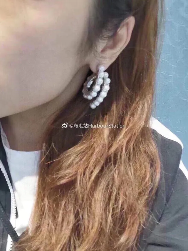 White Gold Pearl-Embellished Hoop-Style Earrings 8