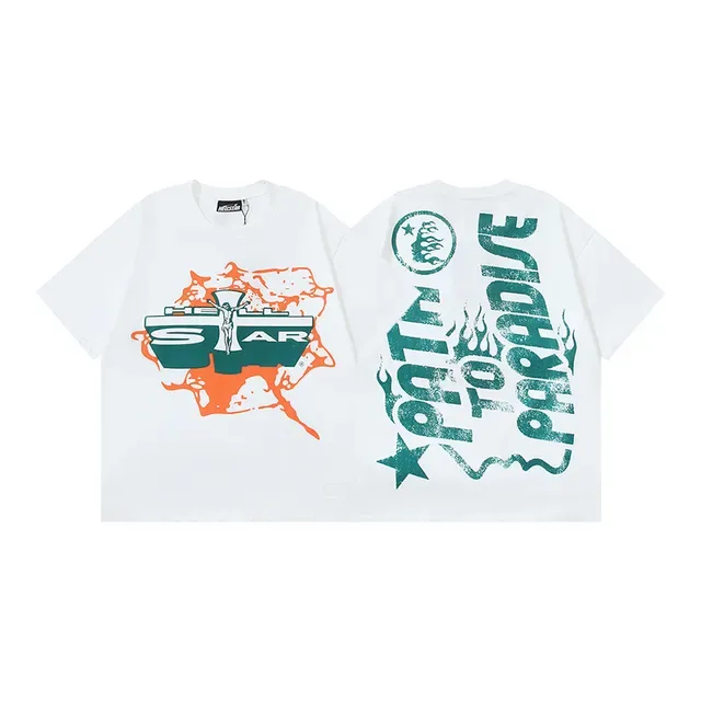 White Graphic-Print Oversized Double-Sided T-Shirt 4