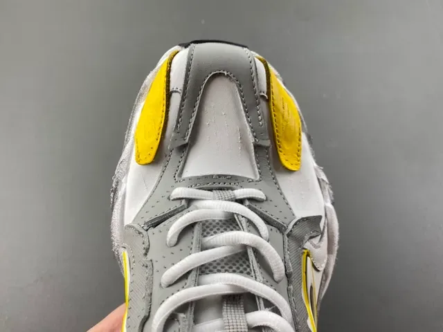 White Gray and Yellow Chunky Lifestyle Sneaker 5