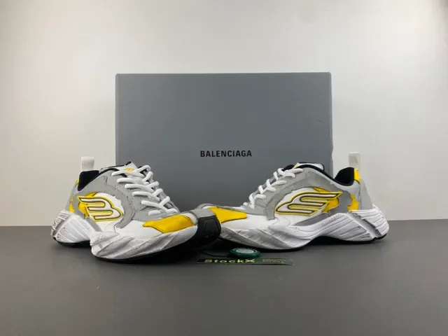 White Gray and Yellow Chunky Lifestyle Sneaker 13