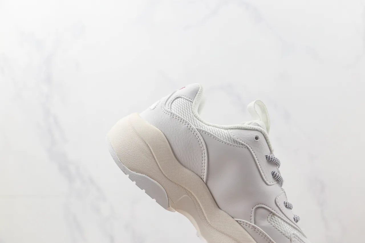 White Red Silhouette Sculpted Wavy Midsole Chunky Sneakers 5