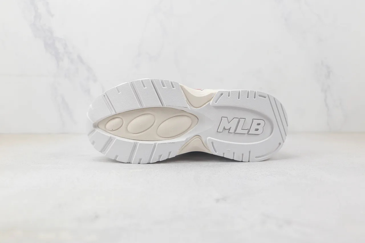 White Red Silhouette Sculpted Wavy Midsole Chunky Sneakers 8