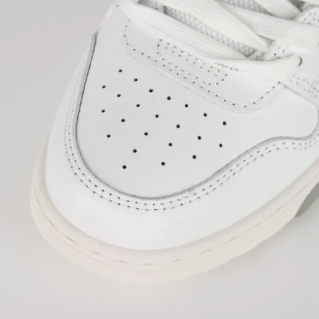 White Silver Leather Upper Metallic Arrow Logo Sneakers 5