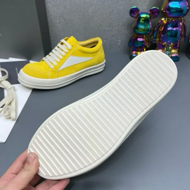 Yellow White Suede Upper Side Lightning-Bolt Panel Sneakers 2