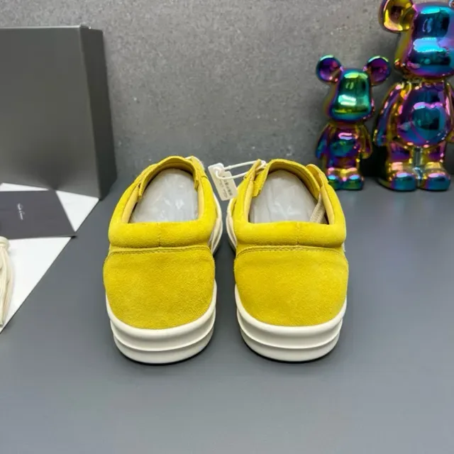 Yellow White Suede Upper Side Lightning-Bolt Panel Sneakers 5