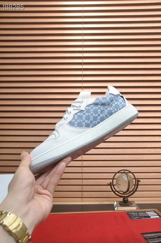 Givenchy City Sport White and Blue Monogram baskets lifestyle 5