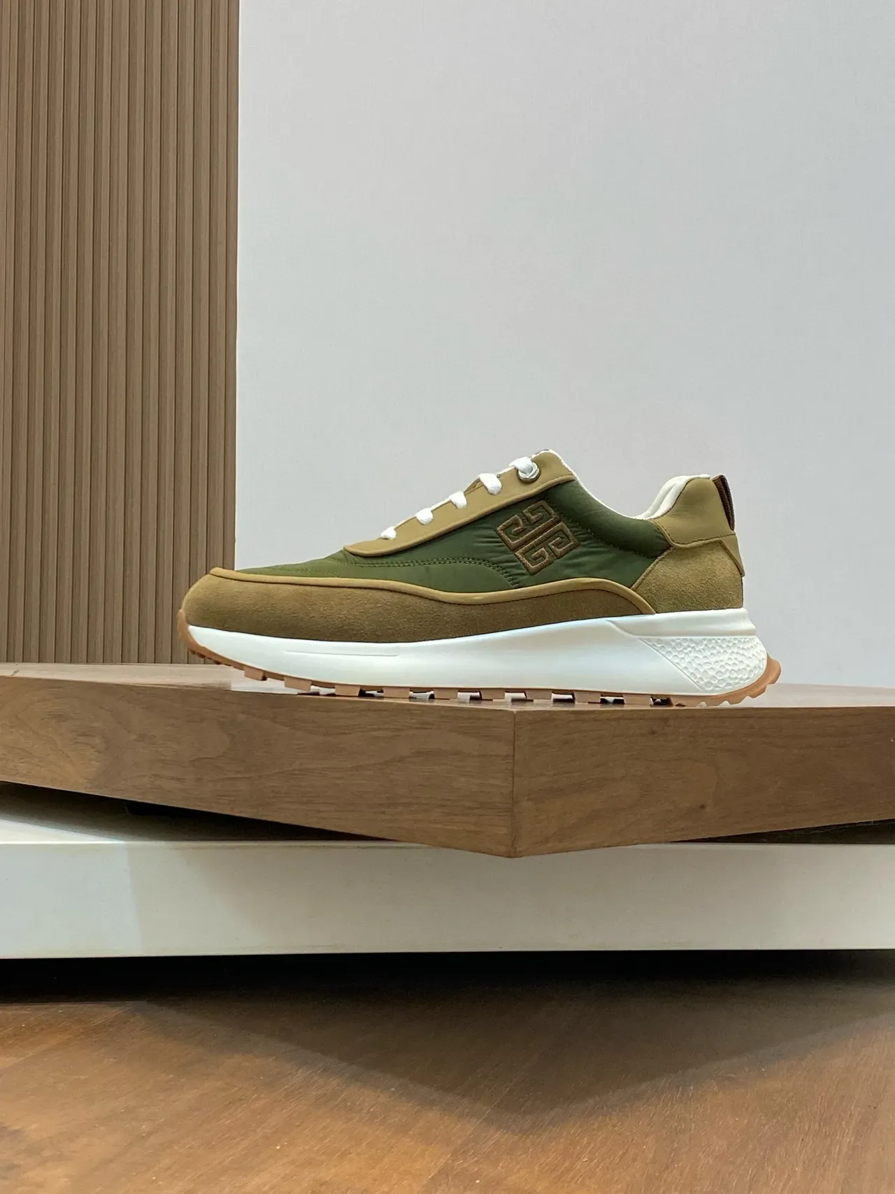 Givenchy Track Trainer Olive Green and Tan Lifestyle Sneakers 3