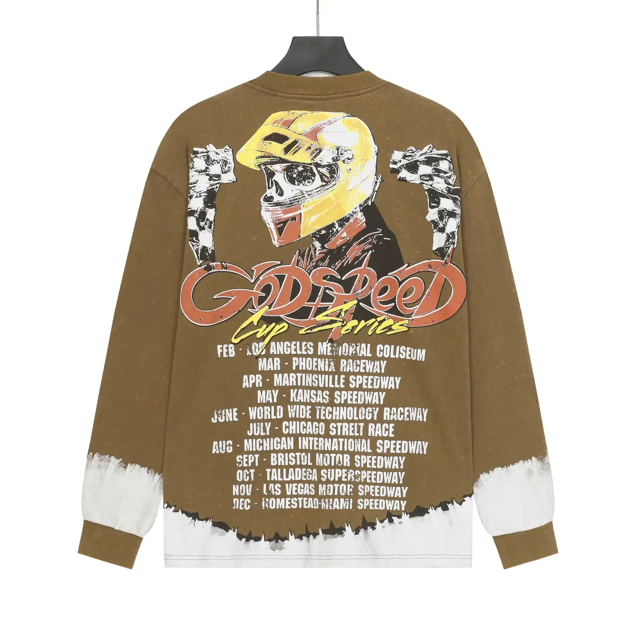 Godspeed Cup Series Brown Dip-Dye Graphic Long-Sleeve T-Shirt 4