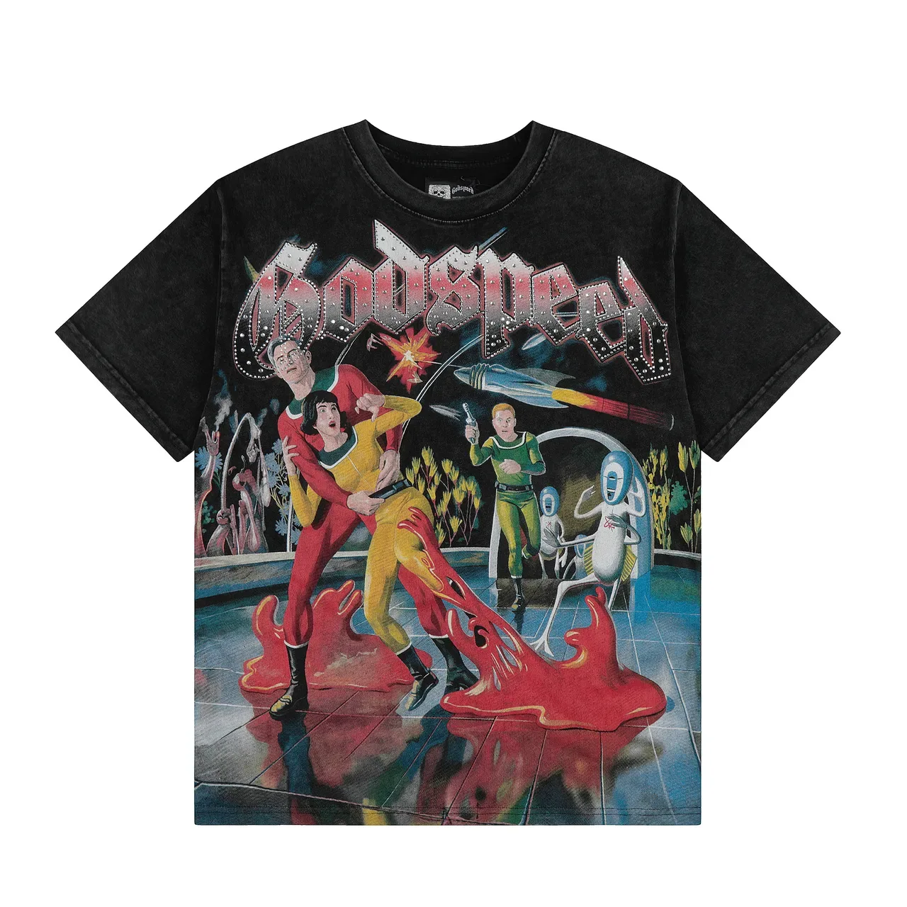 Camiseta negra Godspeed con estampado gráfico 2