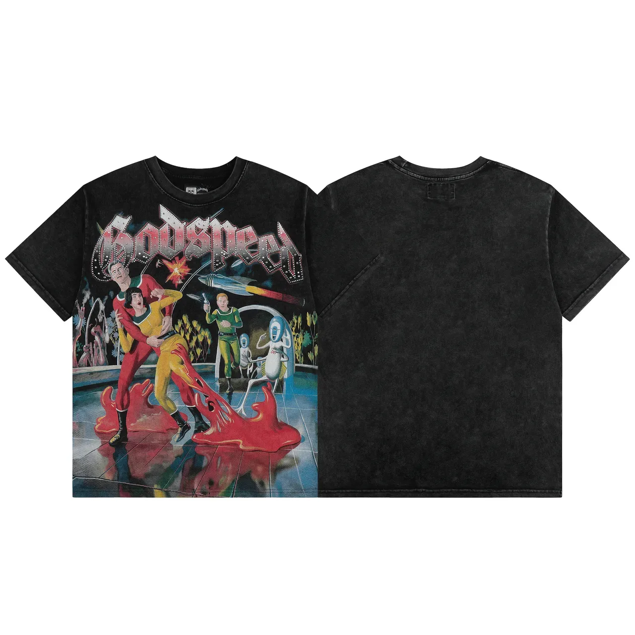 Camiseta negra Godspeed con estampado gráfico 3