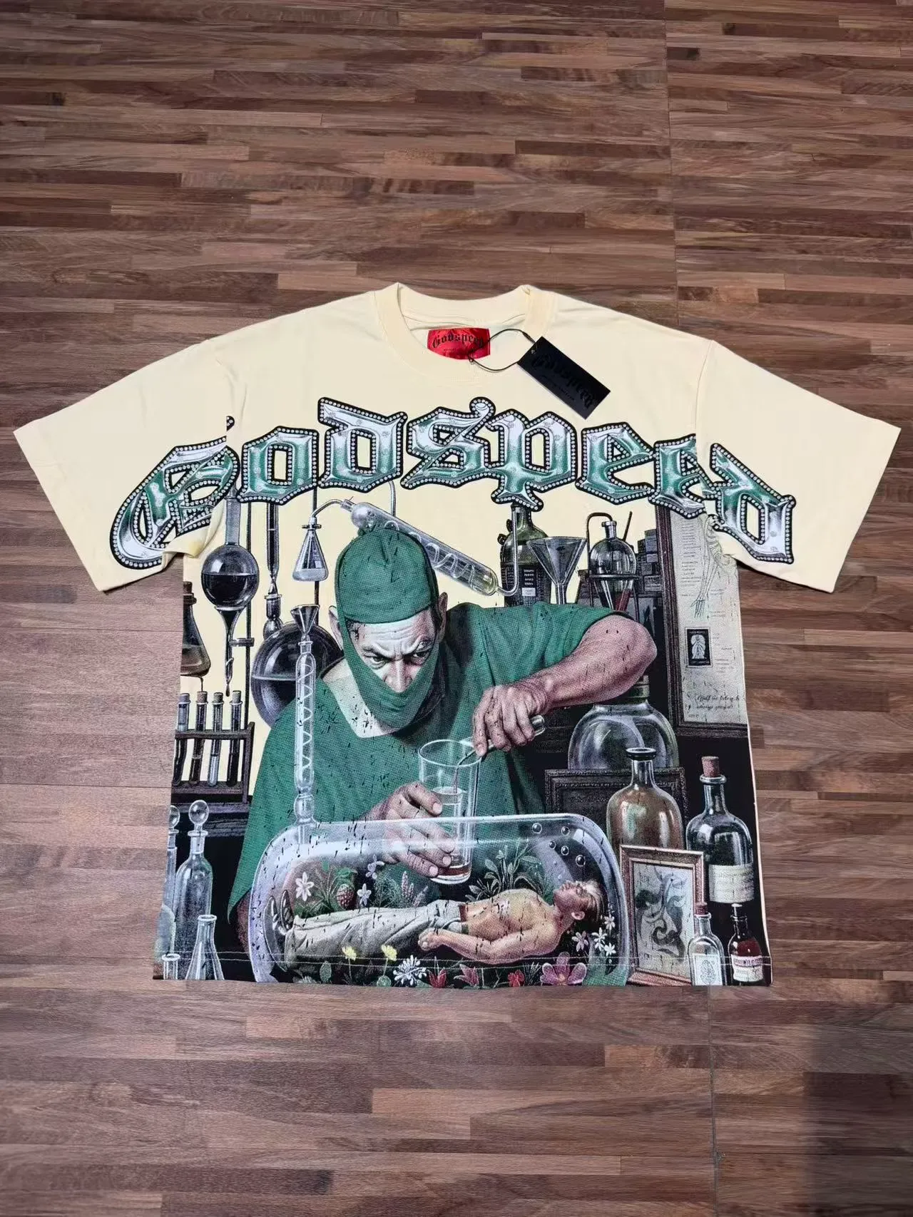 T-shirt Godspeed imprimé graphique crème 6