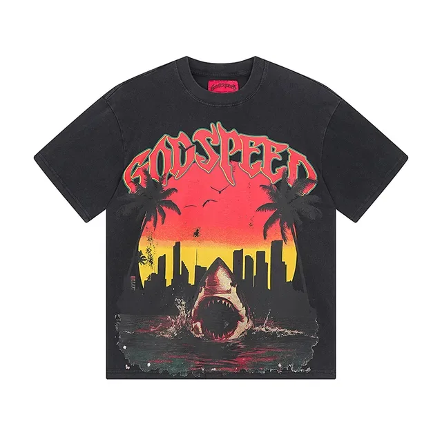 T-shirt noir oversize à imprimé graphique Godspeed 2