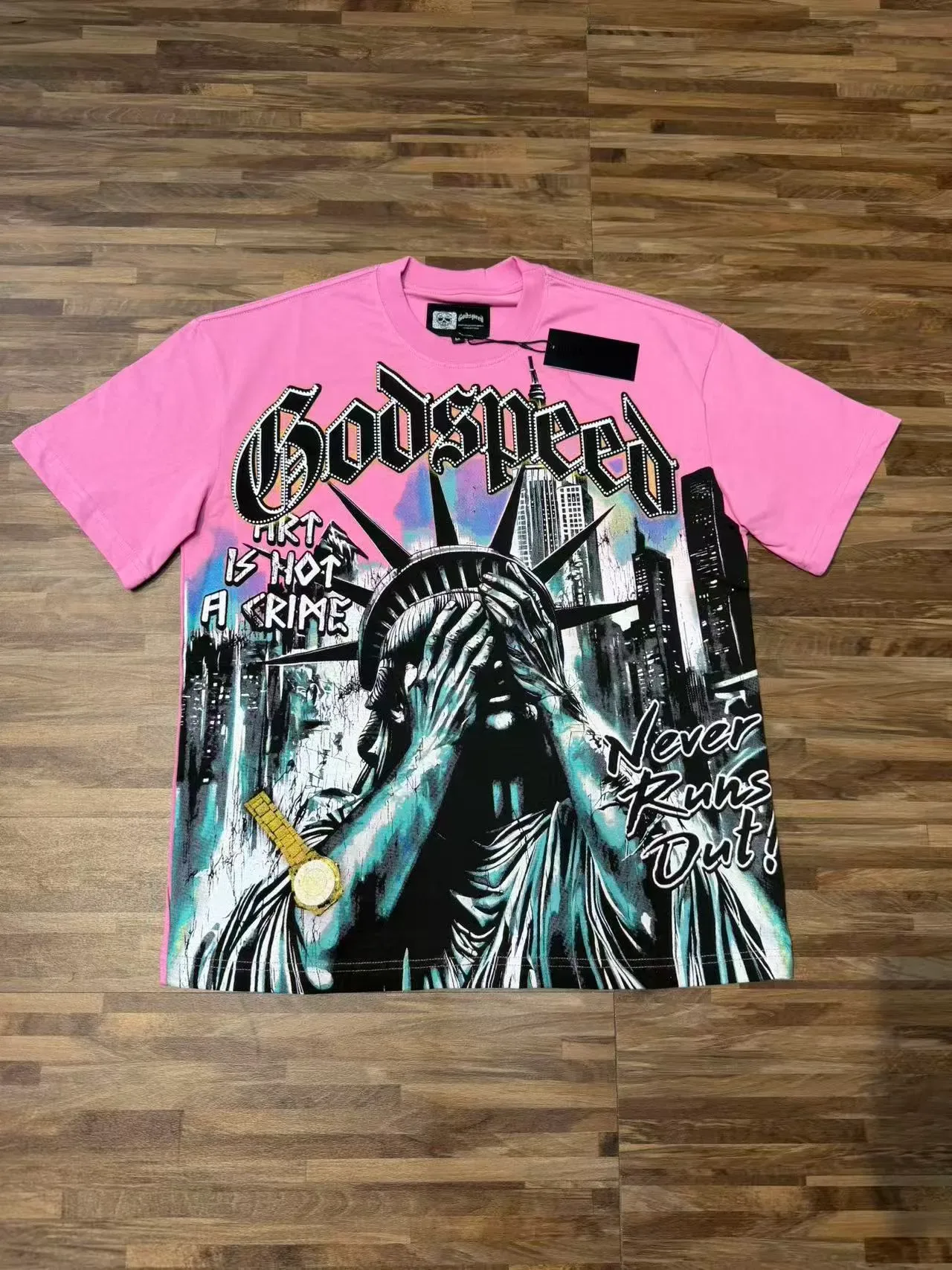 Godspeed Graphic Print Pink T-Shirt 2