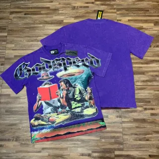 T-shirt Godspeed oversize violet à imprimé graphique